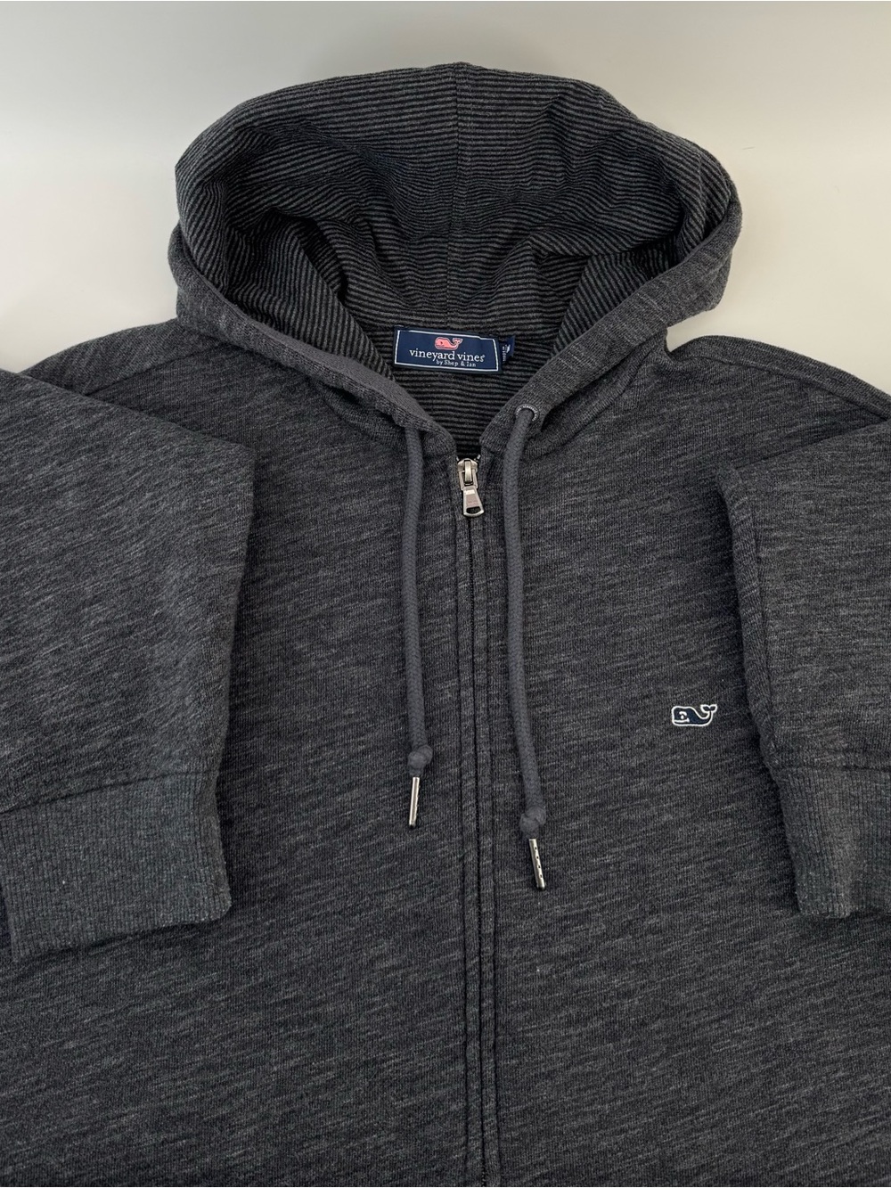Vineyard Vines Men's Charcoal Full-Zip Hoodie Sweater - Size Medium